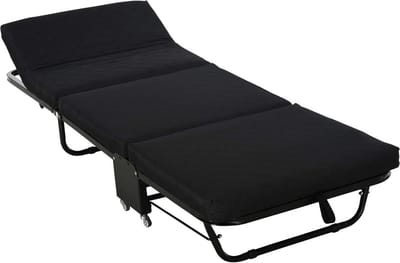 Opvouwbaar Logeerbed met Wielen en Verstelbaar Hoofdeinde - Compact en Comfortabel