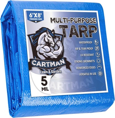 Multifunctionele Blauw Poly Tarp - 6'x8' - 5 Mil Dikte