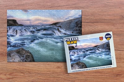 Puzzel Lichtblauwe kleur van het water bij de Gullfoss waterval - Legpuzzel - Puzzel 1000 stukjes volwassenen