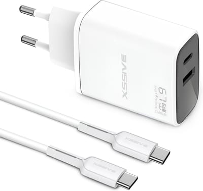 USB C Adapter 65W Snellader met USB C naar USB C Kabel - Geschikt voor Samsung Oplader - 1 Meter