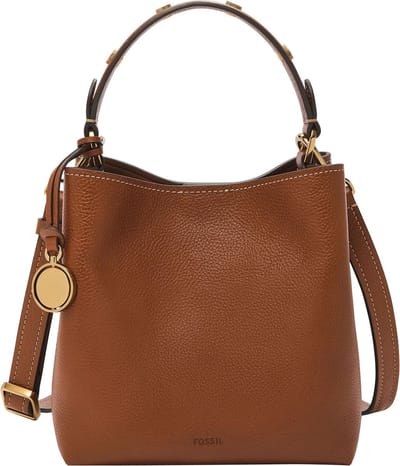 FOSSIL Schoudertas Handtas Jessie Bucket Crossbody Bag Brown Bruine