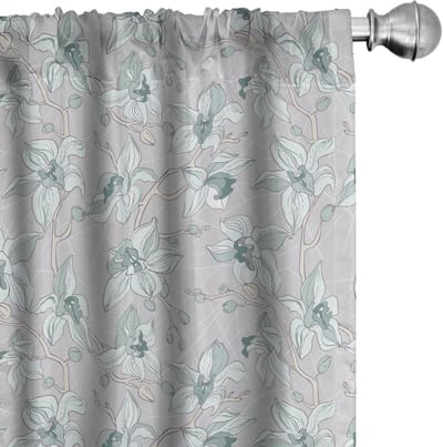 ABAKUHAUS Wiese – 2x75x225 cm – Microvezel – halfdonkerend – Pale Seafoam & Lichtgrijs