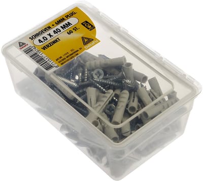 Deltafix - Schroef 6mm plug 4.0x40mm verz 60st