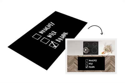 Keukenloper - Loper keuken - Kerst - Kerstman - Spreuken - Quotes - Naughty nice drunk - 120x60 cm - Keukenloper vinyl