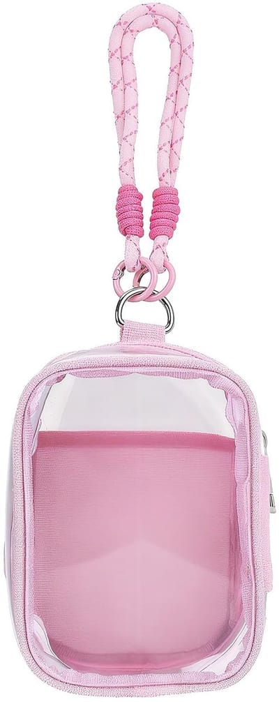 Dailygoods- Poppendisplaytas Roze - Draagbare Opberghoes - Handriem - Ideaal voor Pluche Poppen - PVC Oxford-stof - Afmetingen 15,5 x 10,5 x 6,5 cm - Poppenopbergtas