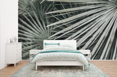 Behang - Fotobehang Bladeren - Groen - Palm - Breedte 400 cm x hoogte 240 cm