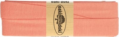 Oaki Doki Jersey Tricot Biaisband 20mm – 3 Meter – Licht Koraalroze 133 – Elastisch Afwerkingslint voor Stretchstoffen
