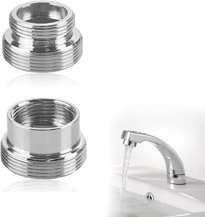 Kraanadapter voor wastafel en keukenkraan, 2 stuks, 16 mm naar 22 mm en 22 mm naar 16 mm, geschikt voor luchtreiniger en keukenkraan slangadapter.