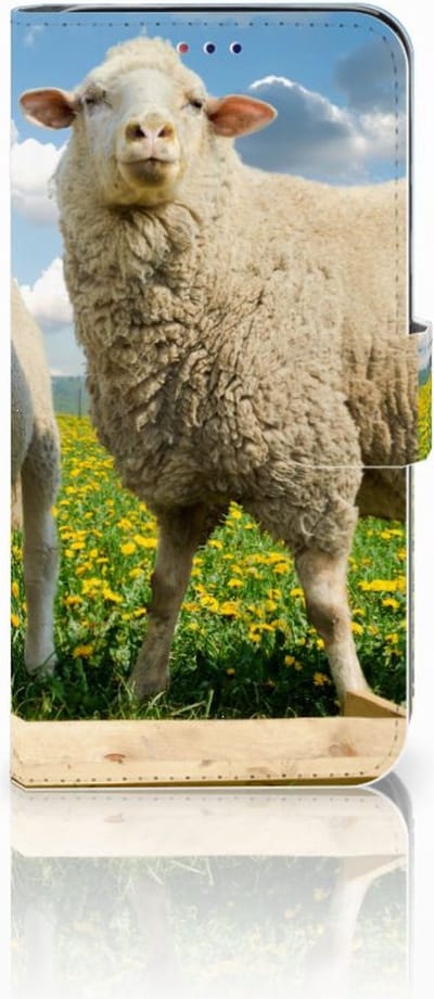 Samsung Galaxy A10 Telefoonhoesje met Pasjes Schaap en Lammetje