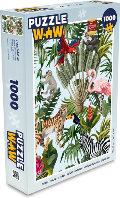 Puzzel Jungle - Dieren - Meisjes - Kinderen - Jongens - Flamingo - Papegaai - Legpuzzel - Puzzel 1000 stukjes volwassenen