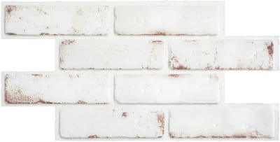 Smart Tiles Zelfklevende keuken achterwand voor keuken en badkamer Brik witte baksteen 2 54,05cm x 27,58cm