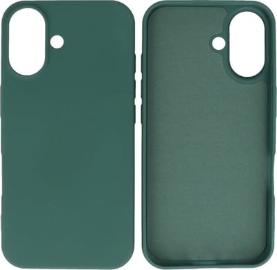 Hoesje Geschikt voor iPhone 16 Plus - Fashion Telefoonhoesje Backcover - Siliconen Hoesje - Donker Grone