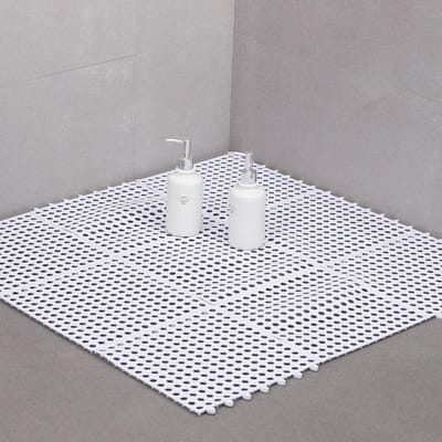 Badmat 30 X 30cm Voorkom Uitglijden Gesplitst Comfortabel Binnen Badmat voor Badkamers Keukens wit