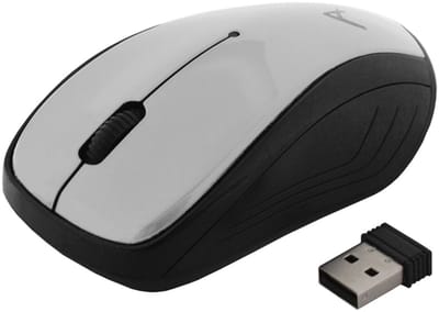 Art optische muis, draadloos, USB, zilver, AM-92B