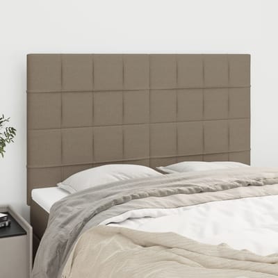 vidaXL - Hoofdbord - taupe - 144x5x118/128 - cm - Stof