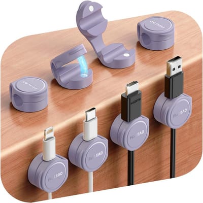 8 Stuks Siliconen Kabelhouders - Magnetische Kabelclips voor Bureau-Organisatie