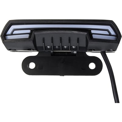 Universele 12-80V Stuur + Rijden + Remmen + Kentekenverlichting + Dubbel knipperend achterlicht voor motorfiets zwart