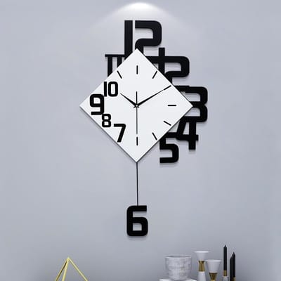Moderne Wandklokken voor De Woonkamer - Decoratieve Wandklok met Slinger - voor Slaapkamer, Kantoor, Keuken en Thuis