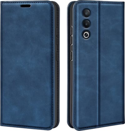 MobyDefend Hoesje - Geschikt voor Oppo A80 5G - Luxe Wallet Bookcase (Magnetische Sluiting) - Blauw