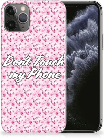 Apple iPhone 11 Pro Silicone-hoesje Flowers Pink DTMP