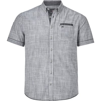 Jan Vanderstorm herren Overhemd Met Korte Mouwen - 45/46 - zwart - Plus Size