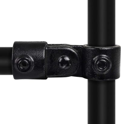 Enkel Scharnierstuk - Buiskoppeling - Steigerbouw - Gegoten Gietijzer - 26.9 mm - Zwart