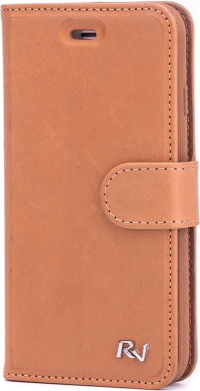 Hoesje Geschikt voor Samsung Galaxy S7 edge Rico Vitello Leren Book Case/wallet case/hoesje kleur Lichtbruin (2)