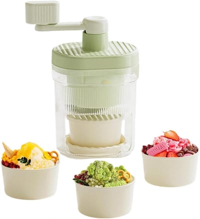 Handmatige Ijsmachine - Sneeuw Kegel Maker - Desserts Maken - Roestvrijstalen Snijders - 12x23cm - Wit