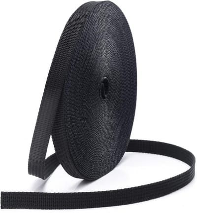 Zwarte Nylon Singelband Set - Zware Kwaliteit Weefband voor Knutselen en Buitenactiviteiten - Diverse Maten