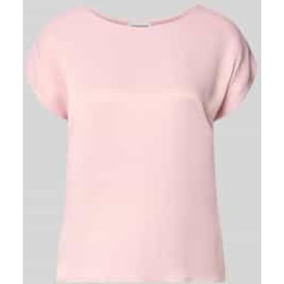 T-shirt van mix van viscose en elastaan met ronde hals