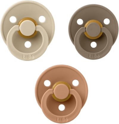 Bibs fopspeen 0-6 maand set 3 stuks Dark Oak, Vanilla en Desert Sand maat 1