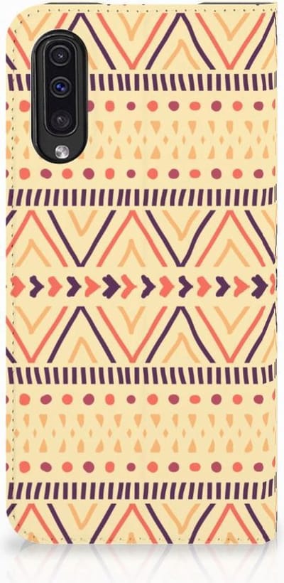 Standcase Hoesje voor Samsung Galaxy A50 Hoesje met Magneet Aztec Yellow