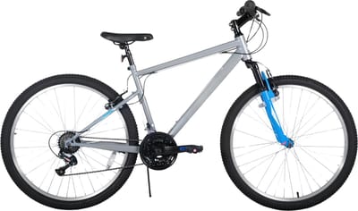 Mountainbike – Voor heren en dames – 18 snelheden, stalen frame, V-rem, hardtail – 66-69 cm, lichtgrijs