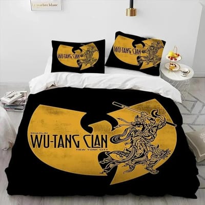 Housse de couette et ensemble de literie Wu T-TANG Clans pour groupe de musique Hip Hop, Housse de couette, Ensemble de lit, Housse de couette, Taie d'oreiller, Ensemble de literie taille king/queen AU Single 140x210cm