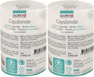 Glorex Keratex gips - 2x - 3 meter x 8 cm - zwangere buik gipsen - hobby gips - huidvriendelijk gips