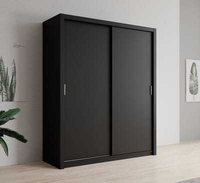 Meubella - Kledingkast Blake - Mat Zwart - 180 cm