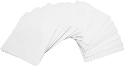 100 Stuks CD DVD Hoezen, Stofdichte Beschermhoezen met Klep, Duidelijk Venster, Herbruikbare Enveloppen voor 8 cm Schijven, Ideaal voor Opslag en Bescherming