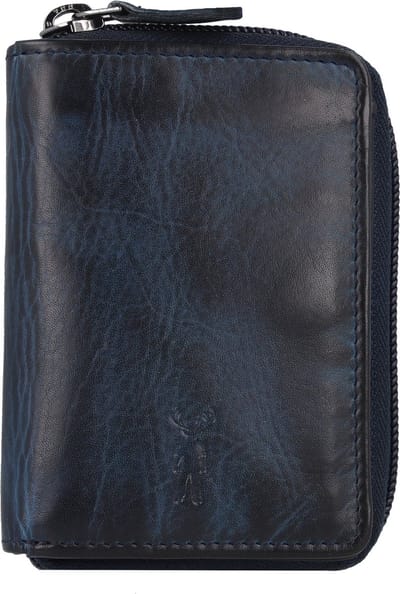 Jack Kinsky Nelson Portemonnee RFID Leer 11 cm - Jongens - Staand formaat - marine