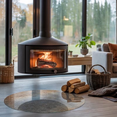 Coloray Vloerplaat Houtkachel - Plaat voor Onder Kachel - 100 cm x 100 cm - Kachel Vloerplaat - Bruin Vloerplaat Kachel - Verwarmingsaccessoires - Vloerplaat Openhaard - Houtkachel Accessoires - Vloerplaat Voor Kachel