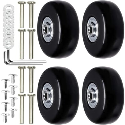 Set van 4 Vervangwielen voor Koffers - Universele Rubber Wielen 50mm x 18mm voor Bagage en Reisaccessoires