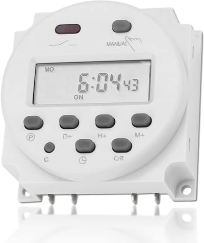 Dailygoody - In-Wall Digitale Timer - Programmeerbaar Tijdrelais - Mini LCD Display - 12V Timer - Voor Binnengebruik - Ideaal voor Lichtbakken