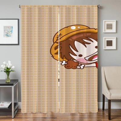 Rideaux de Cuisine Fenêtre pour Salon 2 Pièces Rideaux Occultants Rideau de Porte O-one P-pièce Paravent Décoration Chambre à Coucher Ombre W50xH70cmx2pcs-CL brown