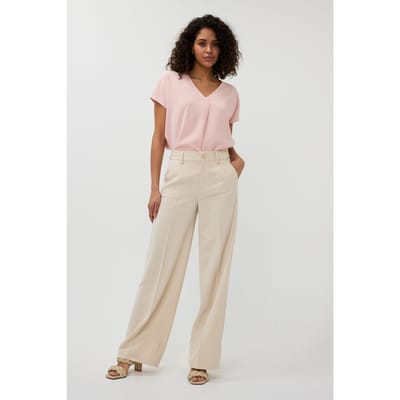 EsQualo Blouse V-neck Pleat Light Pink Größe: 36 | Blusen Outlet | Damen | Rosa