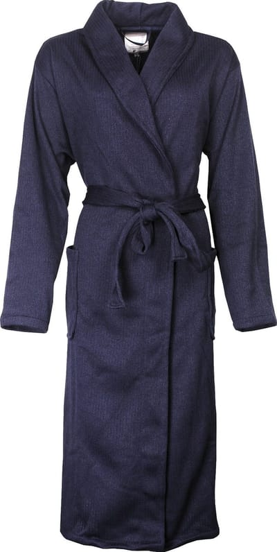 Tenderness Dames badjas - Fleece - Sjaalkraag - Donker Blauw - Maat S