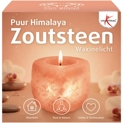Lucovitaal Puur Himalaya Zoutsteen Waxinelicht (1 stuk)