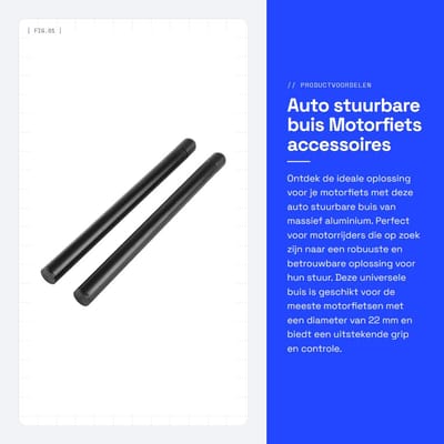 Dailygoods- Stuurbare Buis 300 mm - 1 Paar - Universeel - 22 mm - Aluminium - Zwart/Zilver/Goud - Motorstuur