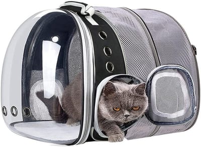 Kattenrugzak - Huisdier Tas - Reizen met Dieren - Ademend Gaas - 32x29x42cm - Grijs