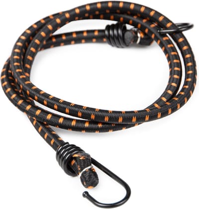 Rubbermagazijn - Spanelastiek met haken - 10 stuks - Zwart & oranje - Lengte: 100 cm - Zeer elastisch & slijtvast