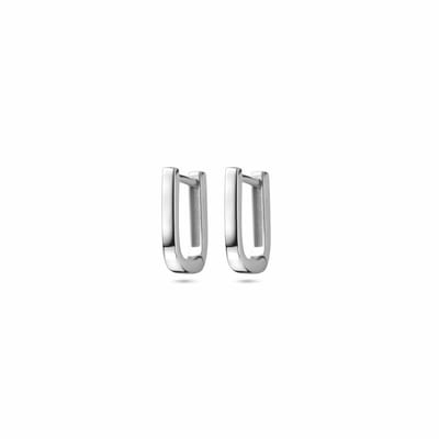 Zilver gerhodineerd klapoorringen 12 mm - 1340500