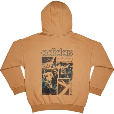 Adidas Ac Ess Pitch Gfx Hoodies Kinder - Beige - Maat 135 - 140 CM - Katoen Fleece
